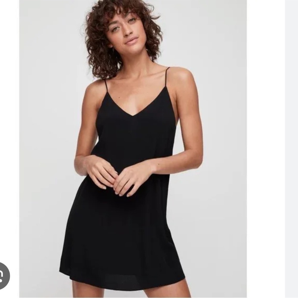 ARITZIA Wilfred Free black faux suede slip dress size Small